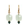 pendientes de aro en verde agua y ónix verde