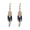 pendientes renata de sodalitas y ágatas azules