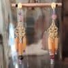 pendientes de fiesta en granate, naranja, rosa y morado