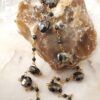 gargantilla de piritas y plata de ley chapada en oro de 24 quilates