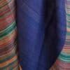fular de cashmere en azul índigo y rayas
