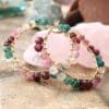 pendientes de aro con piedras naturales