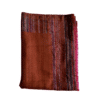 foulard de cashmere en color caldera y cenefa de rayas