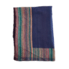 fular de cashmere en azul índigo y rayas