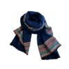 fular de cashmere en azul índigo y rayas