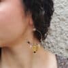pendientes de aro grandes con piedras naturales