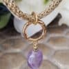 collar de amatista chapado en oro de 14 quilates