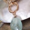 collar de aguamarina chapado en oro de 24 quilates
