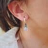 pendientes Anthea de cuarzo lavanda, ónix verde y amatistas