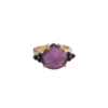 anillo Cora de amatista y circonitas negras