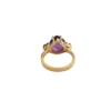 anillo Cora de amatista y circonitas negras