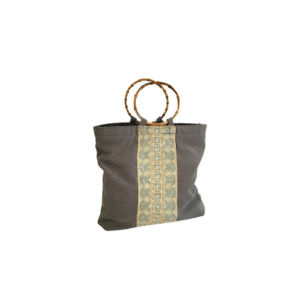 bolso shopper verde musgo con bordados