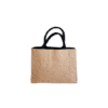 bolso de yute y algodón pintado a mano