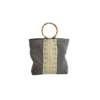 bolso shopper verde musgo con bordados