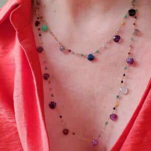 collar de dos vueltas con piedras naturales