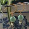 pendientes lottie de jaspe y perla cultivada