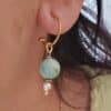 pendientes lottie de jaspe y perla cultivada