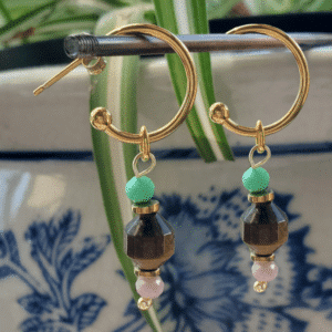 pendientes lottie con ojo de tigre