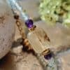Pulsera Cyra de prehnitas, citrino y amatistas