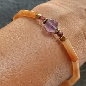 pulsera Cyra de aventurinas, turmalinas y amatista