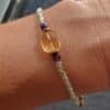 Pulsera Cyra de prehnitas, citrino y amatistas