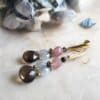 pendientes Cyra de cuarzo ahumado