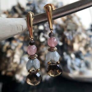 pendientes Cyra de cuarzo ahumado